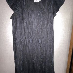 Black Embroidered Palm Vineyard Tunic Dress size XL